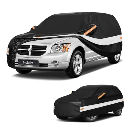 Image of 10 Layers SUV Car Cover Custom Fit for Dodge Caliber (2006-2011), Waterproof All Weather for Automobiles, Outdoor Full Cover Sun Dust Rain Protection with Cotton. Black