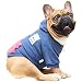 iChoue Pets Dog Clothes Hoodie Hooded French Bulldog Pug Boston Terrier Pullover Shirt Cotton Winter Warm Coat Clothing - Navy/Size L