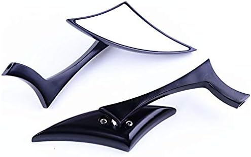 XYZCTEM Modern Stylish Custom Black Side Review Mirrors for Motorcycle, Street Bike, Naked Bike, Cruiser, Chopper(8mm and 10mm adapters)-Pair