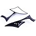 XYZCTEM Modern Stylish Custom Black Side Review Mirrors for Motorcycle, Street Bike, Naked Bike, Cruiser, Chopper(8mm and 10mm adapters)-Pair