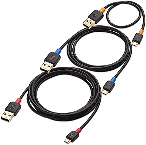 Cable Matters Combo 3-Pack Gold-Plated USB 2.0 Type A to Micro-B Cable - 1, 3, 6 Feet
