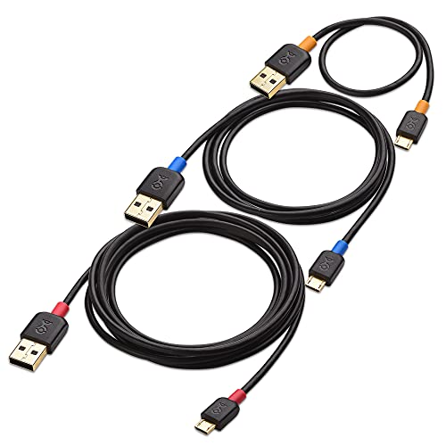 Cable Matters Combo 3-Pack Gold-Plated Usb 2.0 Type A To Micro-B Cable - 1, 3, 6 Feet #TOP1