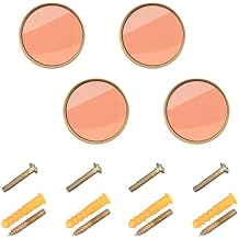 ODAWA Light Salmon Round Drawer Knobs Pulls Cabinet Knobs with Screws Cupboard Wardrobe Pulls Handles 32mm, 4 Pack