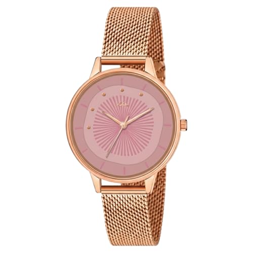 Image of WISEWALKER Women's Analog Wrist Watch for Ladies and Girls | Stylish & Trendy | Rose Gold Stainless Steel Premium Strap | Perfect for Casual, Party & Formal Wear