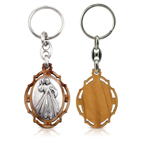 RosaryMart Divine Mercy Keychain, Chatholic Relgious Key Holder
