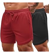 COOFANDY Mens 2 Pack Gym Workout Shorts Muscle Fit Lightweight Training Pants Bodybuilding Sports...