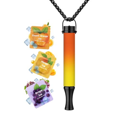 ASTOFLI Breathing Necklace For Anxiety Adults - Adjustable Air Outlet Breathe Necklaces With Flavored - Breath Free Stress Relief Device With Flavor - Meditation Gifts For Women Men