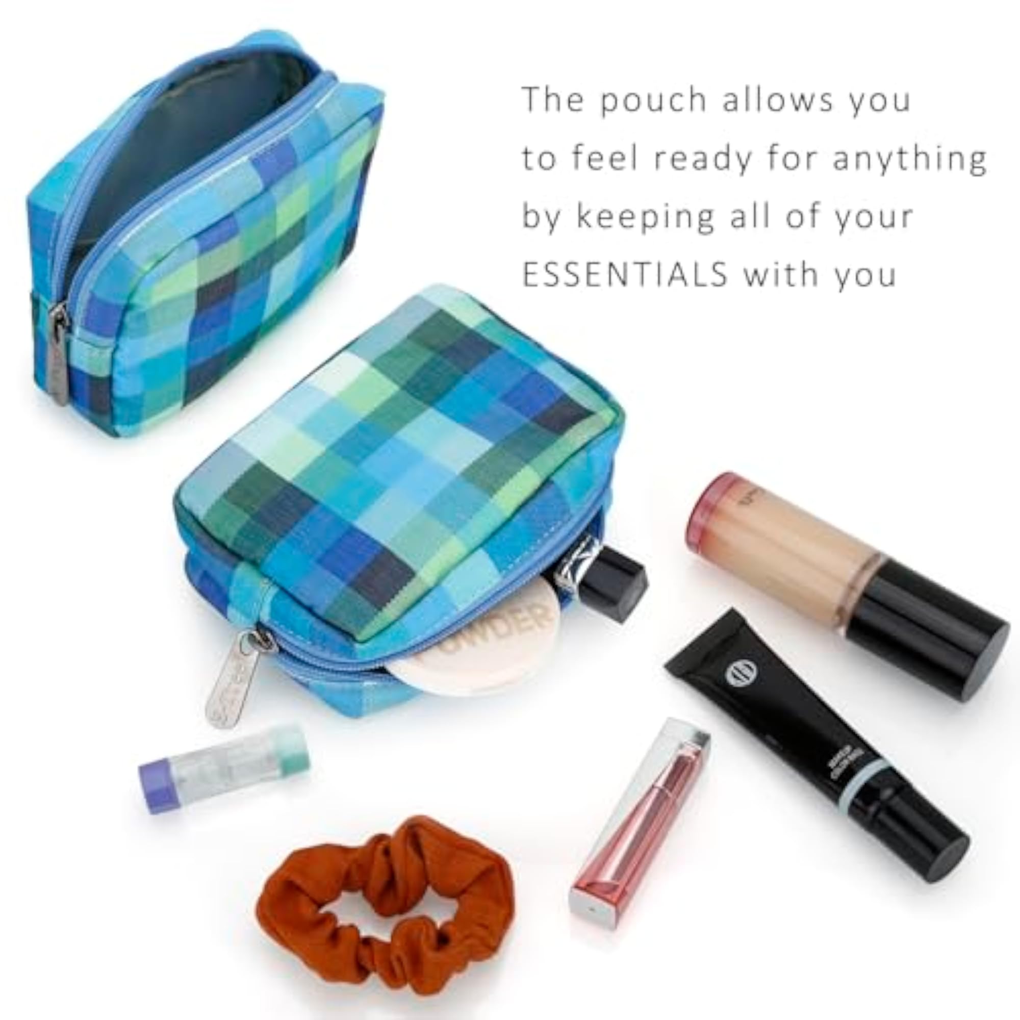 Small Canvas Zippered Cosmetic Bag, Portable Daily Storage