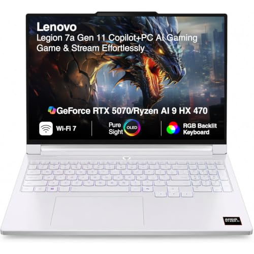 Image of Lenovo Legion 7a Gen 11 Gaming Laptop, 16 inch 3K 240Hz OLED Display, RTX 5070