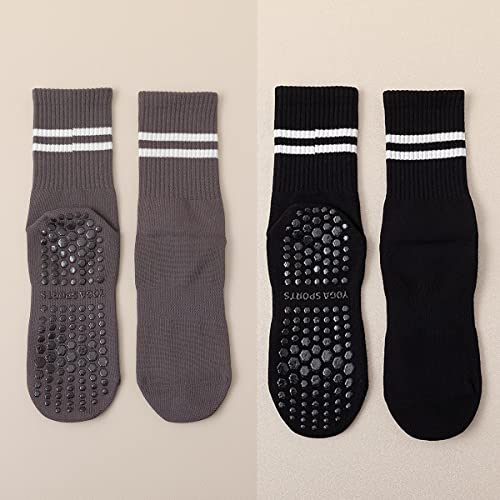 Anroll Yoga Socks With Grips Non Slip Grip Socks For Women, 3 Pairs, Size 6 To 9 (Socks Set 1) #TOP1