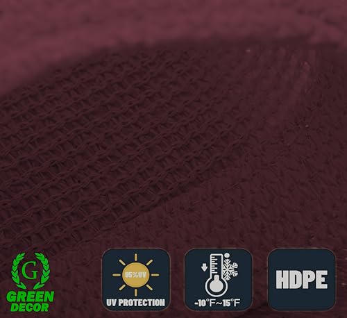 Image of HDPE Fabric Self Fold with SS Eyelet Sun Shade Sails 85-90% Protection from Sun & UV Rays Ideal for CarParking,Outdoor Garden,Balcony,Tent(Burgundy Color, 14 X 23 Feet) Pack of 1 Pc