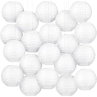 MIVIDE 20 Peizas Linternas de Papel Blanco, 20 cm Farolillos de