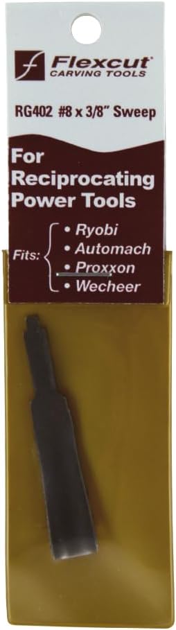Flexcut Power Gouge Sweep #8, Razor Sharp High Carbon Steel Blade, 3/8 Inch (RG402)