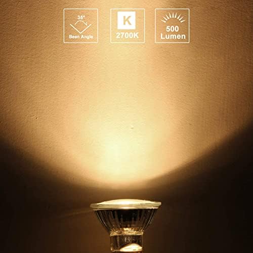 ETUOLMP GU10 Dimmable Halogen Light Bulbs 2 Pin, 6 Pack GU10 Bulb Warm White, GU10 Halogen Bulbs 50W 230V for Wax Warmer Bulbs, Spot Lights Bulbs, Track Light Bulbs, Candle Warmer Light Bulbs