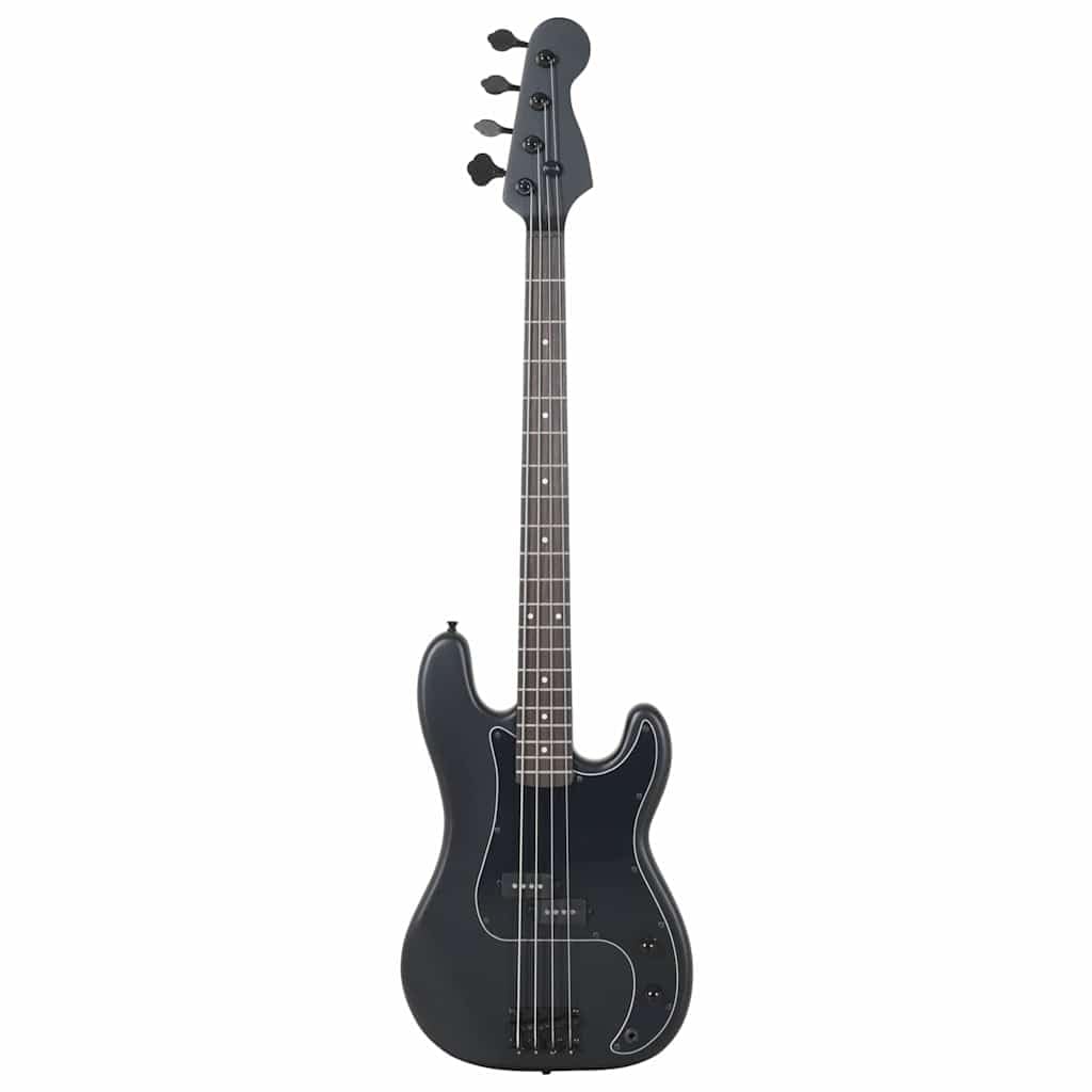 Bas elektryczny dla początkujących, czarny 4/4 46 cala z torbą, gitara basowa z litego drewna, stroik, kostka, kabel audio, pasek do noszenia do lekcji, ćwiczeń, studia, zespołu i występów