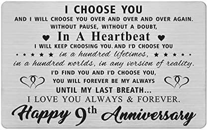Anniversary Wallet Card Gifts for Husband Wife, Meaningful Anniversary Cards for Women Men Him Her