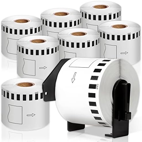 COLORWING Compatible Continuous Paper Labels Replacement for Brother DK-2205 62mm x 30.48m(2.4" x 100ft) Shipping Address Labels, for Brother QL-800, 810W, 820NWB, 1110NWB, 8 Rolls with 1 Frame