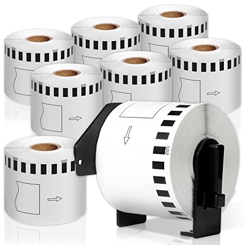 Colorwing Compatible Continuous Paper Labels Replacement For Brother Dk-2205 62Mm X 30.48M(2.4" X 100Ft) Shipping Address Labels, For Brother Ql-800, 810W, 820Nwb, 1110Nwb, 8 Rolls With 1 Frame #TOP2