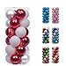 Teresa's Collections 24ct 40mm Traditional Red and White Shatterproof Christmas Ball Ornaments Decoration,Themed with Tree Skirt(Not Included)
