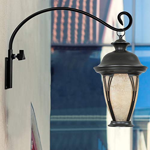 Mixxidea Swivel Hanging Plant Bracket, Iron Plant Hanger With Screwdriver, Adjustable Height, Plant Hook Outdoor Multipurpose And Decorative For Bird Feeder Wind Chime Lantern Black 16.7Inch(2 Pack) #TOP5