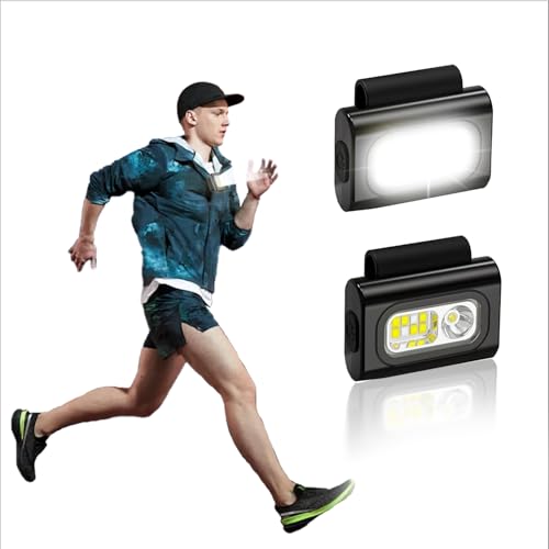USB Charging Strong Magnetic Running Light - 6-Mode Waterproof LED Safety Light | Essential for Night Running,Walking, Camping,Dog Walking | Clip-on Flashlight | Flashing Warning Work Light (Black)