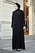 istanbul styles Women's Abaya Lace Applique Long Sleeve Floor Length Zipper Floor Length Turkey Islamic Fashion (Black, X-Large)