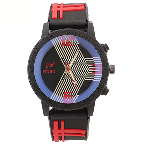 Preisvergleich Produktbild Quarzuhr Männer Armbanduhren für Herren,Datum Armbanduhr Nicht Wasserdichte Herren Quarzuhr Mode Sport Herrenuhr von Evansamp(rot)