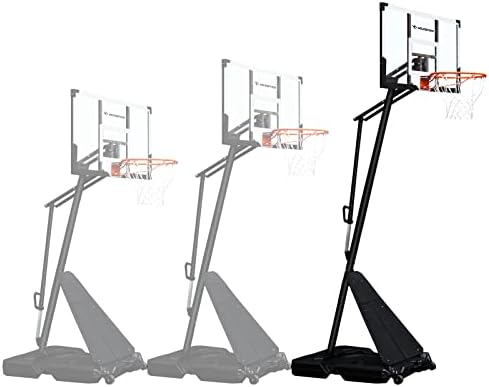 HEROPRO Basketball Hoop Outdoor 4.8-10ft Adjustable, Basketball Goal System for Kids and Adults Indoor, 44In Backboard and 18In Rim(White)