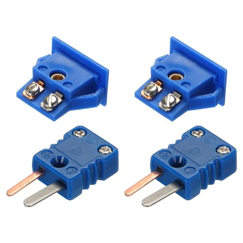 Connecteur thermocouple T femelle 200°C à montage panneau haute température bleu