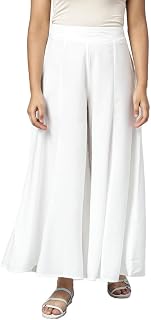 Aurelia Gold Solid Palazzos for Women's Ethnic Bottomwear