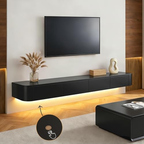 Ribanedy Modern Floating TV Unit with LED Lighting | Wall-Mounted