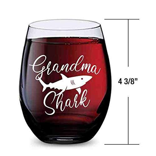 Stemless Wine Glass (Grandma Shark) Made Of Unbreakable Tritan Plastic - 16 Ounces #TOP1