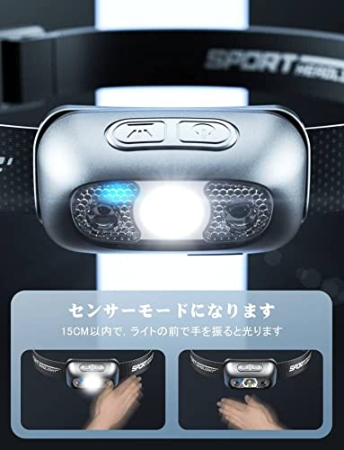 NAMICO ヘッドライト USB充電式 高輝度 LED ヘッドライト 3