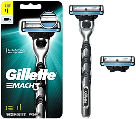 Gillette Mach3 Mens Razor with 1 Handle and 2 Razor Blade Refills