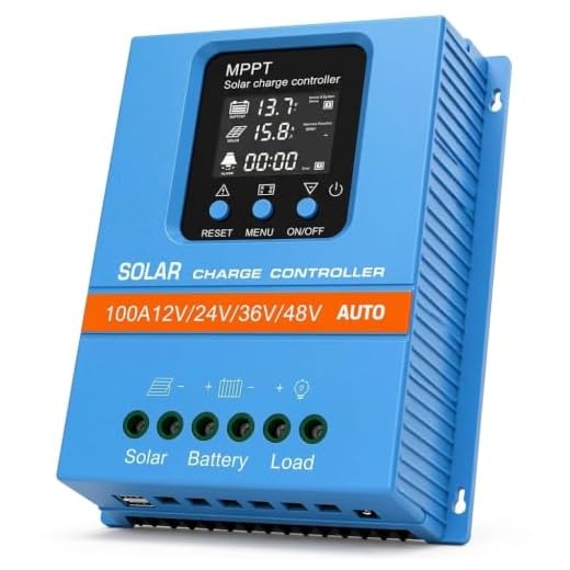 Solar Charge Controller 100A 12V 24V 36V 48V Intelligent Recognition LCD Display Battery Intelligent Regulator Maximum 100V Input Dual USB for Lead Acid/Lithium Battery (SA100A)