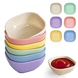 SHECIPIN 6 Pack Small Plastic Bowls 4.5 OZ Unbreakable Wheat Straw Dipping Bowls，plastic ramekins, Assorted...