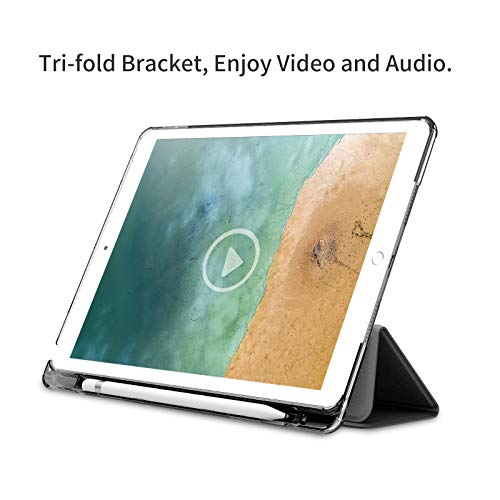 Infiland Compatible With Ipad Air 3Rd Generation 2019 Case With Translucent Frosted Back Pencil Holder Fit Ipad Air 3 Gen 2019 Ipad Pro 10.5 2017, Grey #TOP3