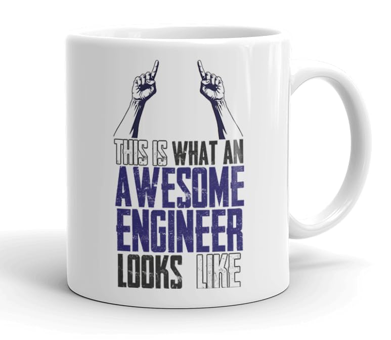 VIROSA Funny Engineer Mug – “This is What an Awesome Engineer Looks Like” – Gift for Mechanical, Civil or Software Engineers – 11oz Mug