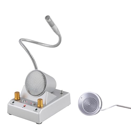 ERICAT Dual-Way Counter Intercom System, Bank Window Counter Intercom with Automatic Squelch Function, Two-Way Voice Transmission and 360° All-Round Orientation, Adjustable Volume, for Bank, Company