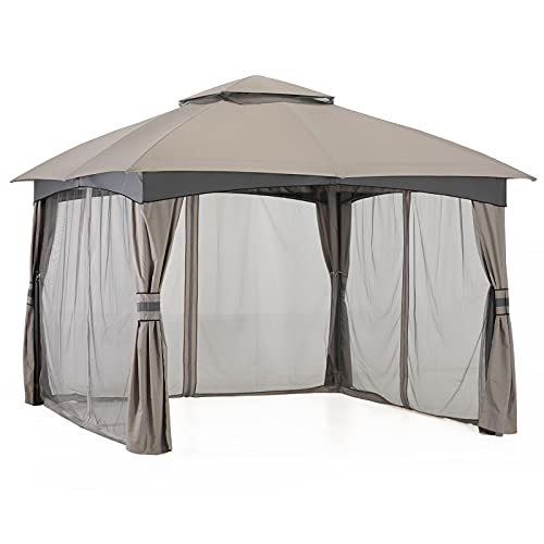 Mastercanopy Outdoor Patio Gazebo For Garden With Upgrade Steel Frame And Netting Walls (10X10,Gray) #TOP1