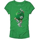 Mad Engine M&M's Candy Cartoon Character Women's Juniors Halloween Costume T-Shirt Green