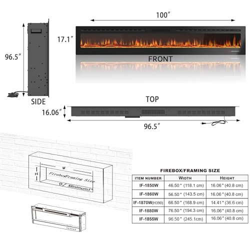Slim profile electric fireplace