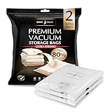 Picture of GENIE SPACE Premium Vacuum Storage Bags for Clothes, Bedding and Travel, Small Size 24x16 Inches, Airtight, Odor-Proof and Reusable Space Saver Bags with Double Zipper Seal, 2-Pack