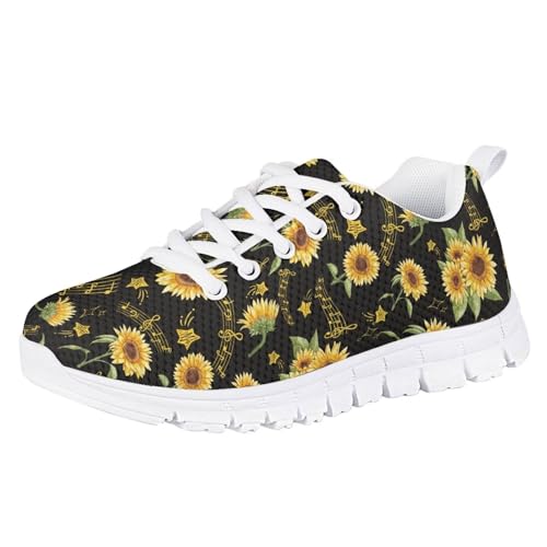 SYtrade Meteor Sunflower Lightweight Walking Sneakers Black Kids Tennis Sports Shoes Boys Girls Running Shoes