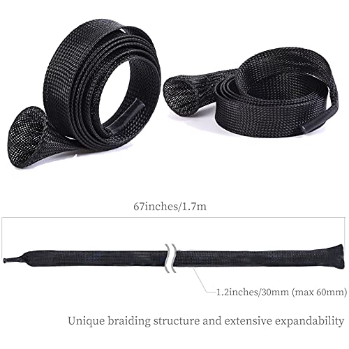 Witwatia Fishing Rod Cover, 7 Pack Fishing Rod Sleeve Socks Pole Glove Protector Cover With Lanyard For Fly, Spinning, Casting, Sea Fishing Rod Accessories Tools(Black) #TOP3