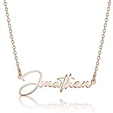 ZNA Jewels Personalised Name Pendant Necklace | Available in Silver, Gold or Rose Gold | Choose from 6 Unique Fonts | The Perfect Handmade Gift (18K Rose Gold)