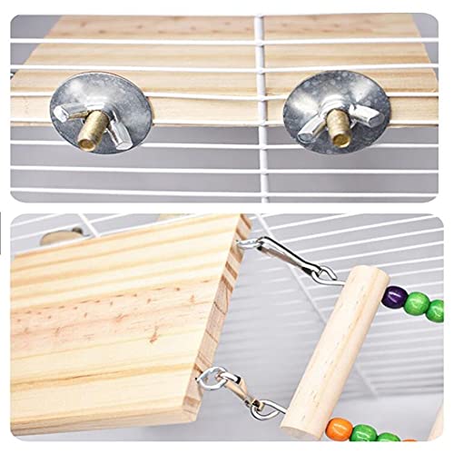 Bird Ladder Toys, Wood Parrot Bird Perch Stand Platform With 8 Ladders Swing Bridge For Pet Training Playing, Flexible Birds Cage Accessories Decoration For Cockatiel Parakeet #TOP3