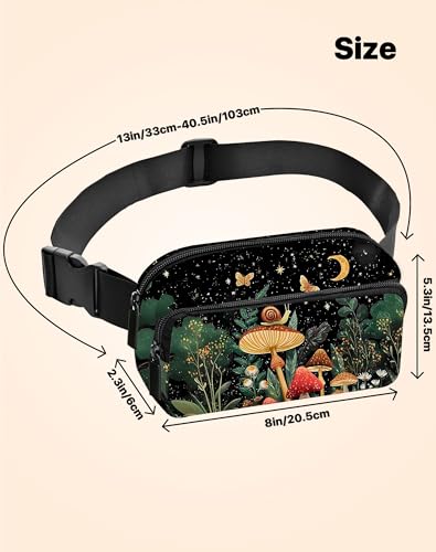 Image of Mushroom Fanny Pack Lightweight Belt Bag Fashion Waist Pouch | Waterproof, Crossbody Bags for Women, Sports, Running, Traveling, Hiking