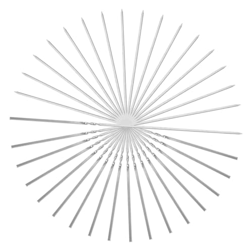 NOLITOY 20piezas Brochetas De Kebab De De Acero Inoxidable Brochetas Para Asar Reutilizables Para Carne y Verduras Barbacoas