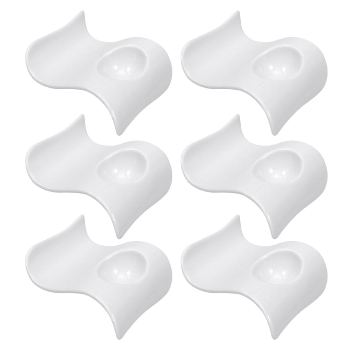 6 Coquetiers Pratiques en Céramique Blanche, Lot de 6 Pièces, Faciles à Nettoyer Servir des Amuse-bouches Élégants la Maison